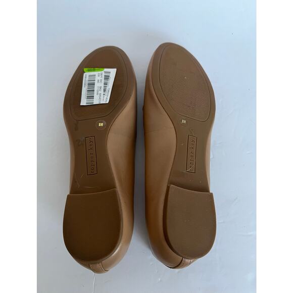 Copper Key Lovely Leather Beige Tan Scalloped Edge Ballet Flat Comfort Shoes 8 - Picture 8 of 8